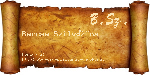 Barcsa Szilvána névjegykártya
